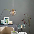 Glass Spherical Pendant Light Fixture - Modern Hanging Lamp for Kitchen, Dining Room & Living Spaces