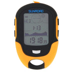 SUNROAD Multi-Function LCD Digital Altimeter with Compass & Barometer & Thermometer & Hygrometer & Weather Forecast & LED Flashlight and Clock