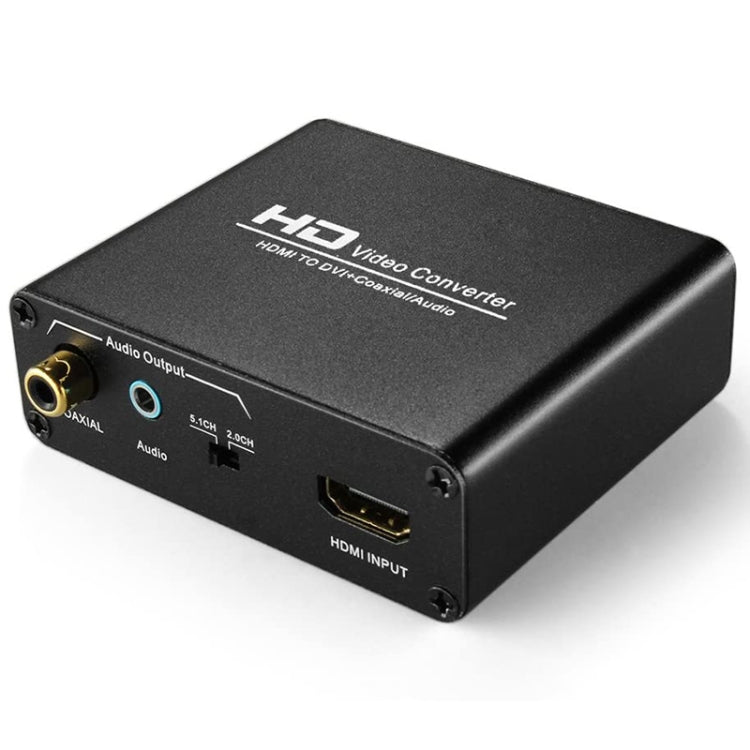 HDV-339 Full HD HDMI to DVI + Digital Coax / Analog Stereo Audio Converter Adapter (Black)