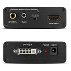 HDV-339 Full HD HDMI to DVI + Digital Coax / Analog Stereo Audio Converter Adapter (Black)
