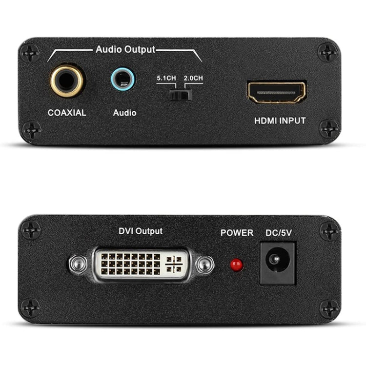 HDV-339 Full HD HDMI to DVI + Digital Coax / Analog Stereo Audio Converter Adapter (Black)