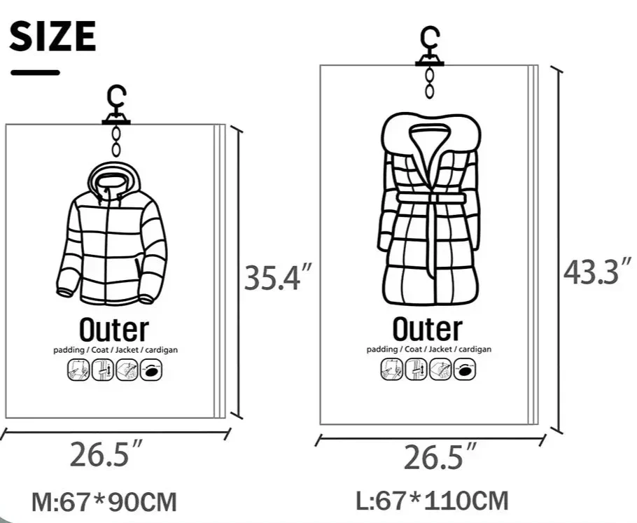 Vacuum Storage Bags for Clothing & Textiles