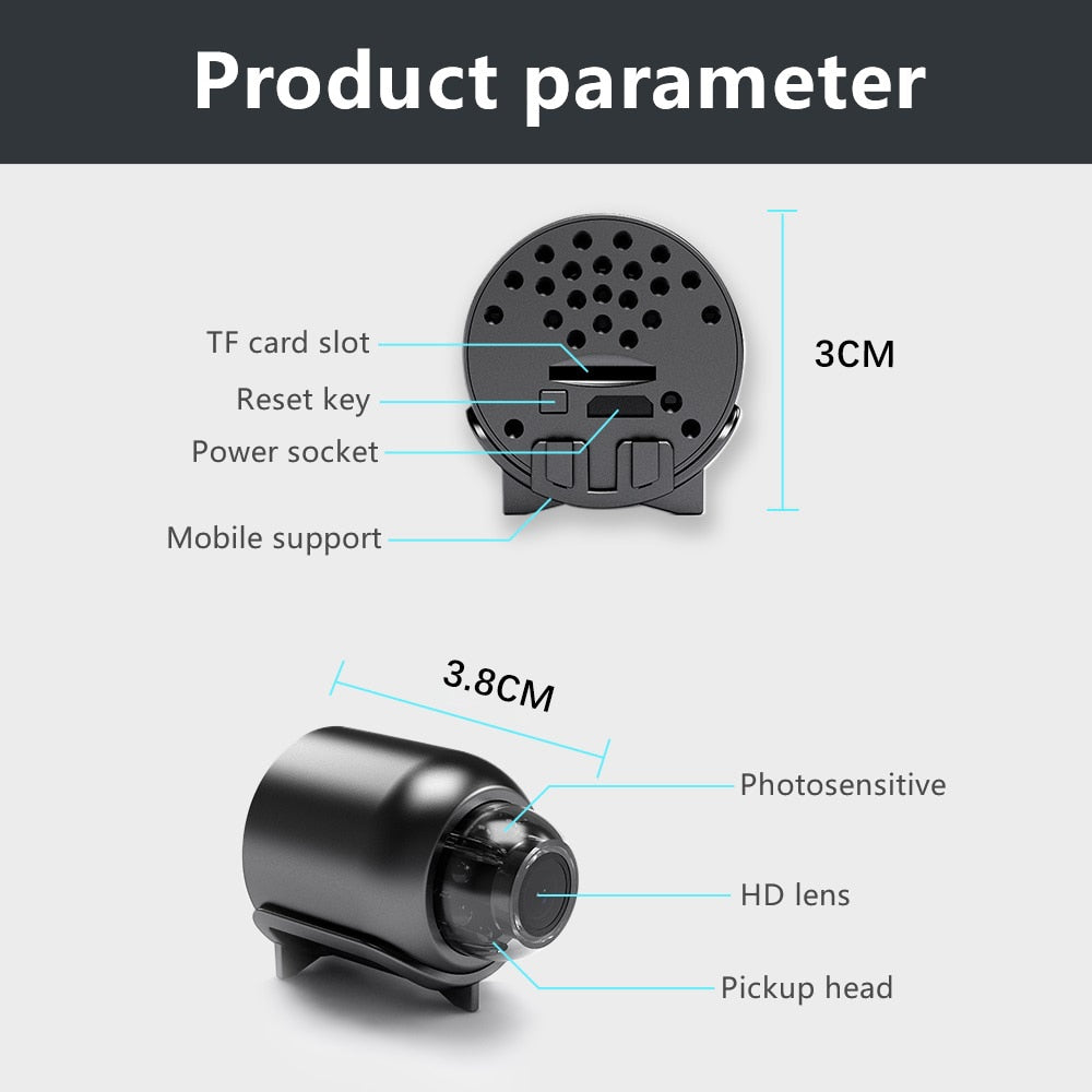 LuxVision Elite Mini Camera | 1080P HD wireless surveillance for discreet monitoring