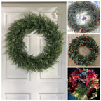 Verdania | Artificial Cedar Wreath | Evergreen | 30 cm Ø | Low Maintenance Decor for Home & Garden