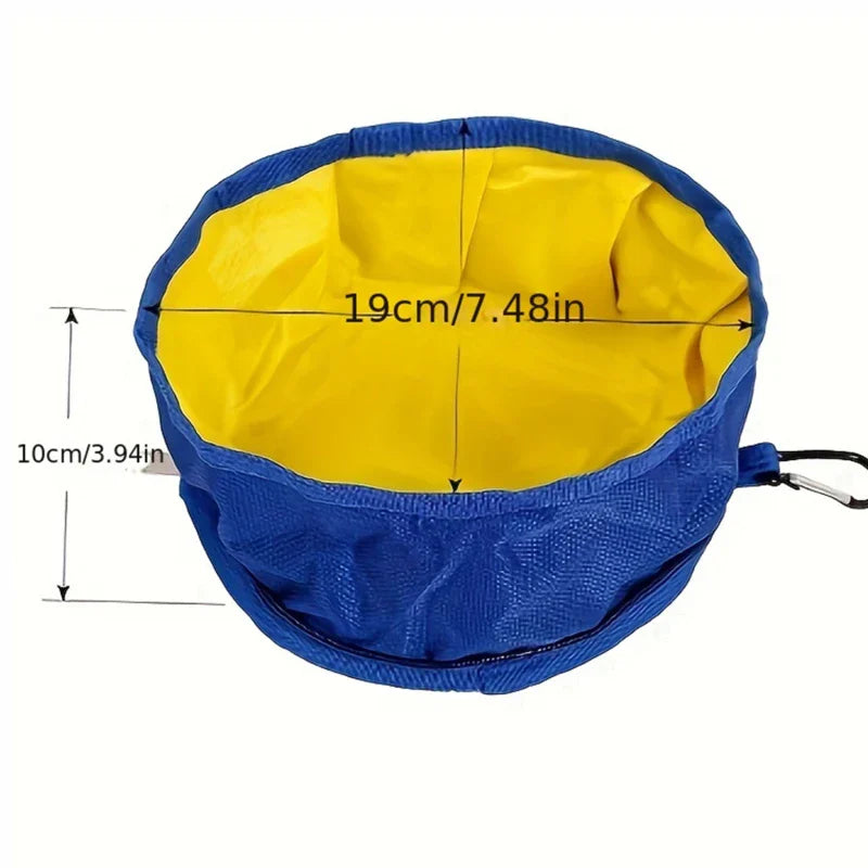 Collapsible Bowl Nomadoo FoldBowl | Portable Feeding & Water Bowl for Dogs & Cats | Outdoor Travel Bowl made of Oxford fabric | Ø 19 cm