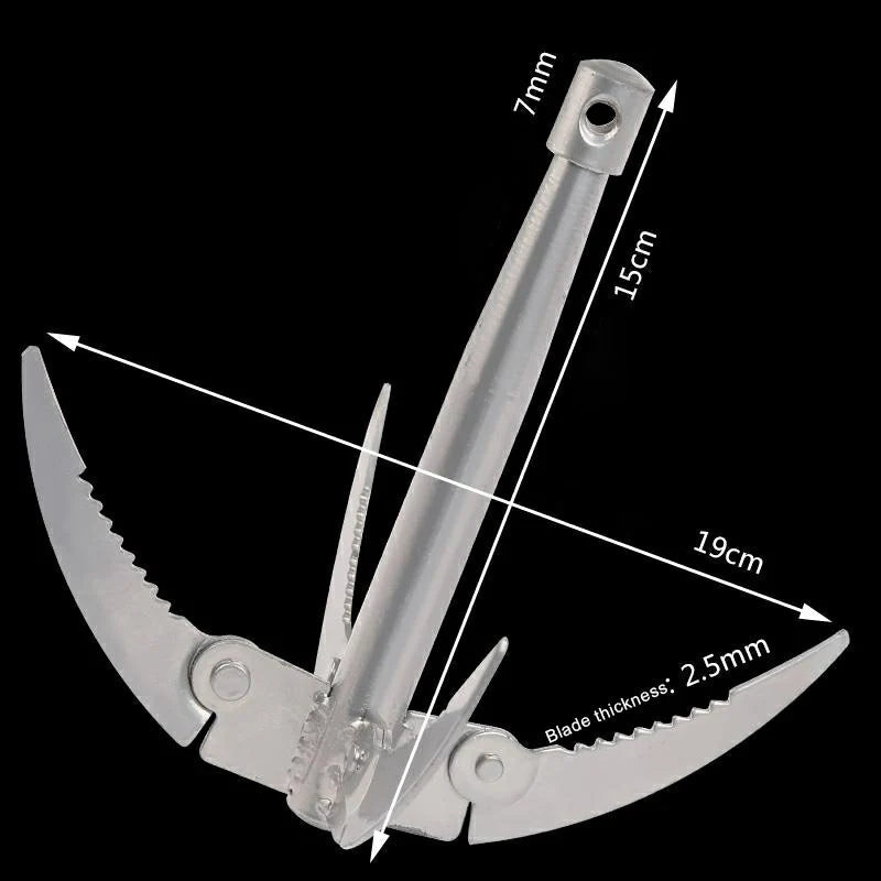 AquaGripX Folding Anchor for Boats | Robust Grip Hook with Rope | Foldable & Rustproof | For Kayak, Canoe & Fishing Accessories