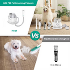 5-in-1 Dog Grooming Vacuum Kit – Low Noise Pet Hair Remover with Deshedding Tools & Dust Cup
