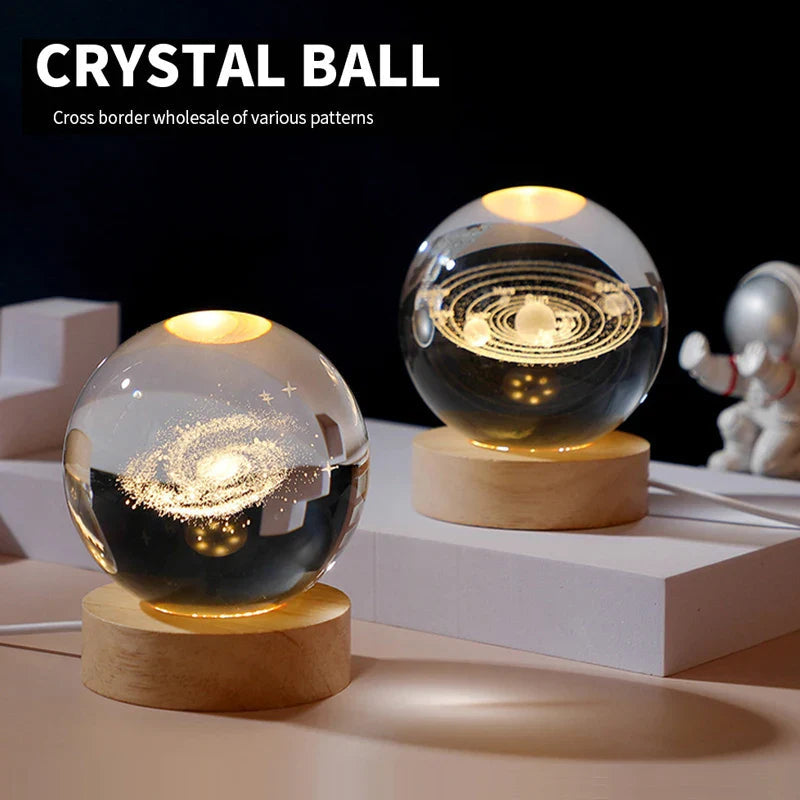 Astranova Galaxy Night Light | LED Crystal Ball with Milky Way Design | Warm White Light | Creative Gift for Kids & Adults
