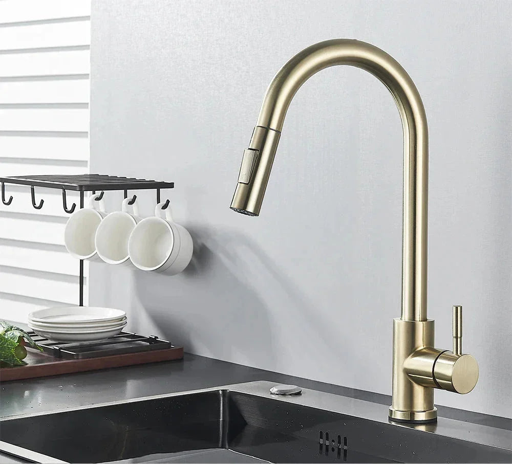 Modern Kitchen Faucet Mounted on Countertop