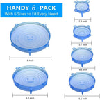 Elastic Silicone Lid Covers 6PCS
