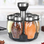 Rotating Glass Spice Storage Set