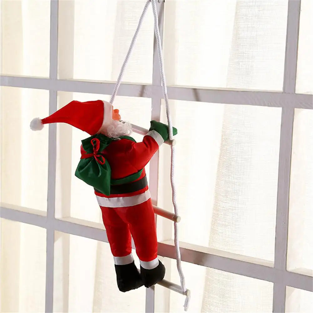 Climbing Santa Claus decorative figure for hanging – Festive window decoration for Christmas, hanging Christmas decoration for living room and windows