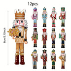 Wood Gloss | Christmas Ornament Nutcracker | 12-piece Set | Wooden Ornaments for Hanging | Christmas Decorations & Decor for Christmas 2024/2025
