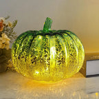 Aurelia Glow Glass Pumpkin Decoration | Starry Sky Design | LED & Timer Function | Autumn & Halloween