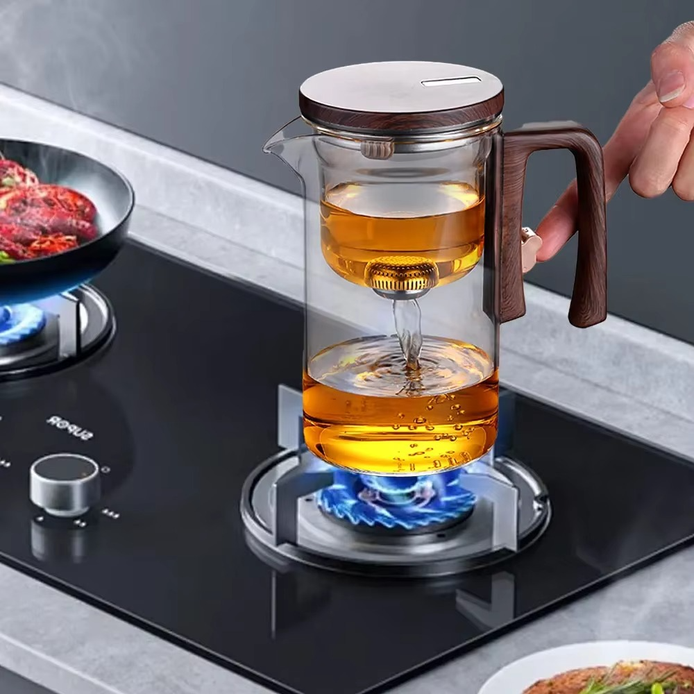 Magical Glass Teapot with Built-In Strainer and Heat-Resistant Handle
