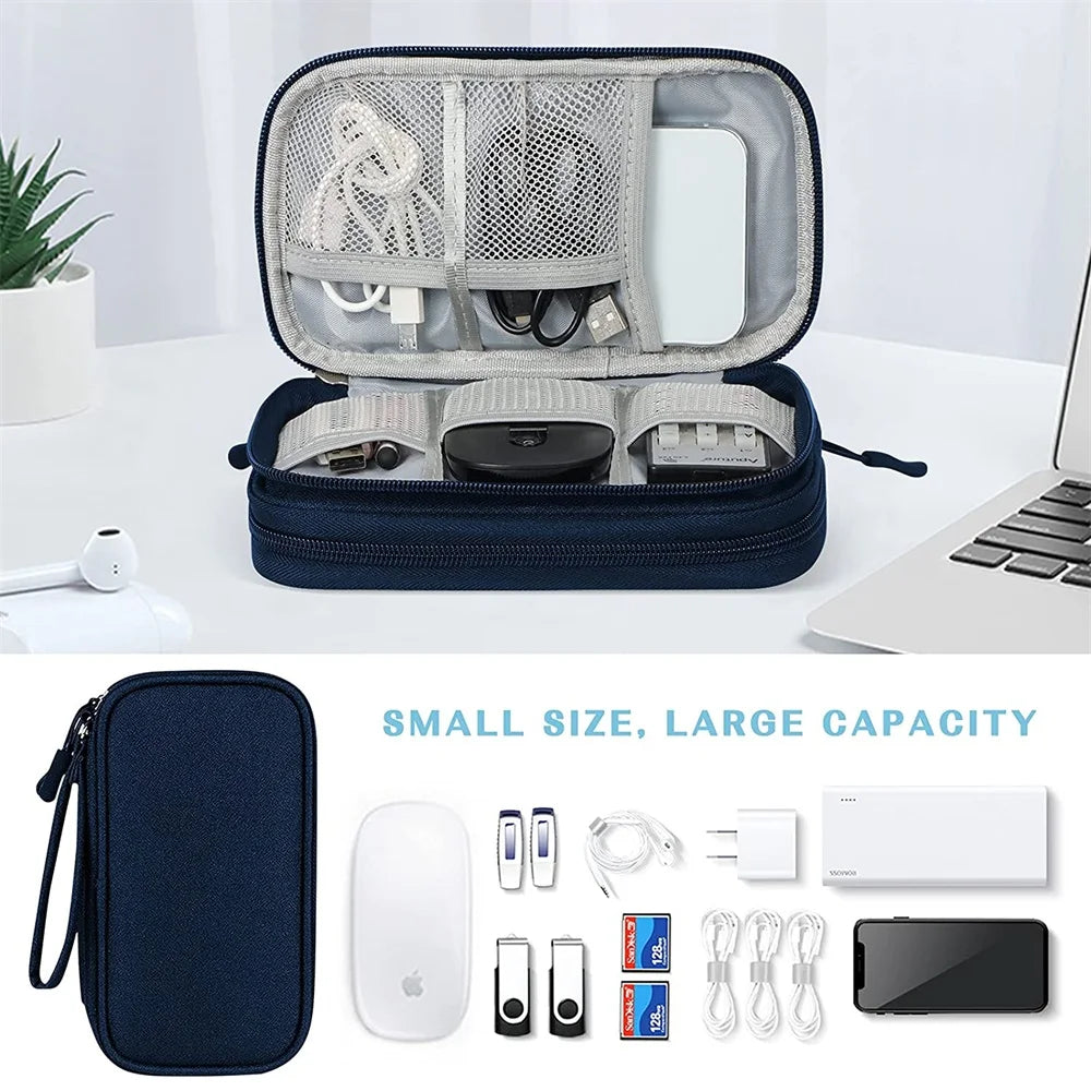 Techviva PackSafe Electronic Organizer Bag | 2-layer & waterproof | For cables, chargers, USB & accessories | Compact & portable