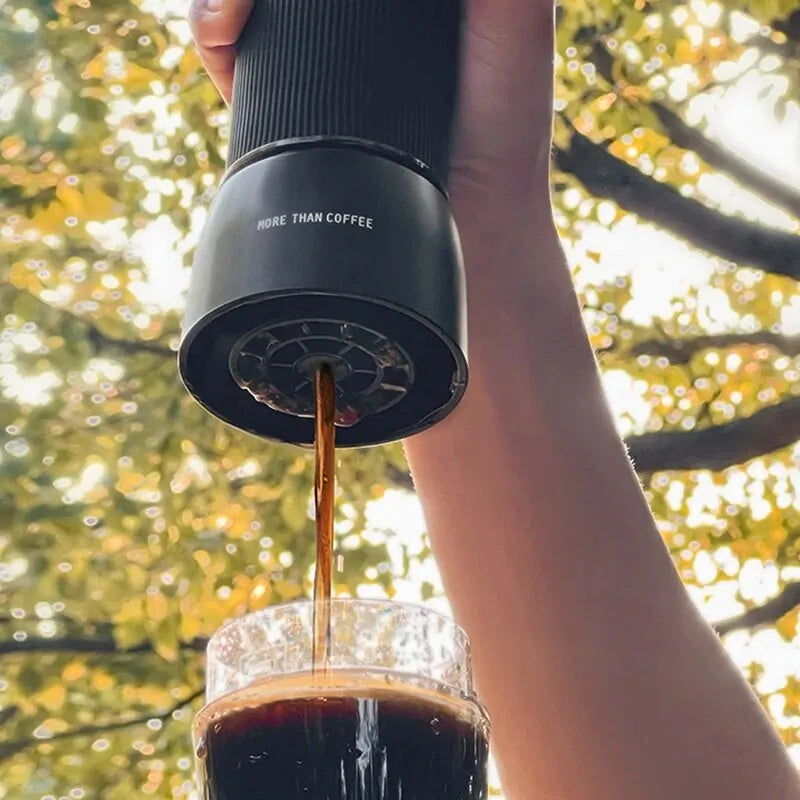 Portable Coffee Machine 18 Bar, Hand Pressure Operation, ZZUOM CM101, Compact Extraction for Outdoor Camping Travel Use