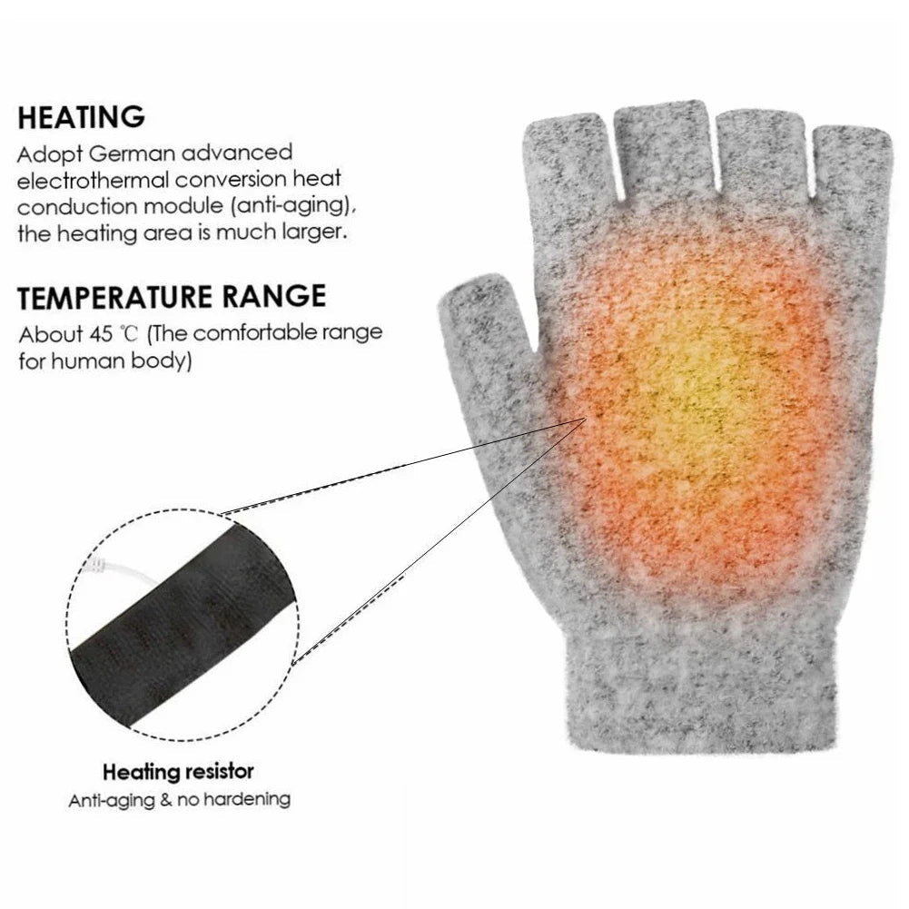 ThermoLoom USB heating gloves | 3 heat levels | Soft knit material | Unisex one size