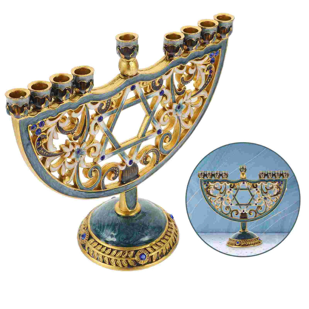 Auriona Menorah Candle Holder | Chanukah Candelabrum & Table Decoration | Wedding & Holiday Decoration | Luxurious Elegance