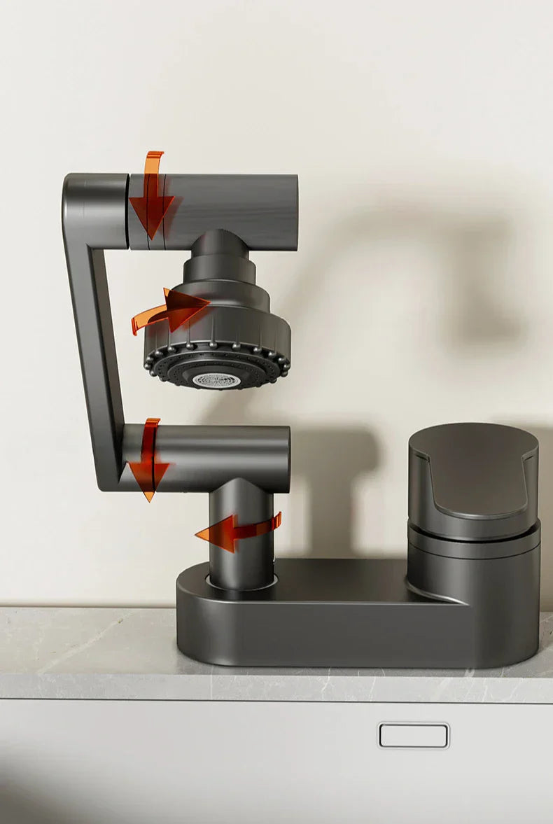Two-Hole Bathroom Faucet with 360-Degree Swivel Spout
