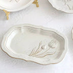 French embossed flower plates