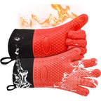 Griptermo Silicone Grill Gloves | Heat Resistant up to 260 °C | Non-Slip & Waterproof | With Cotton Lining