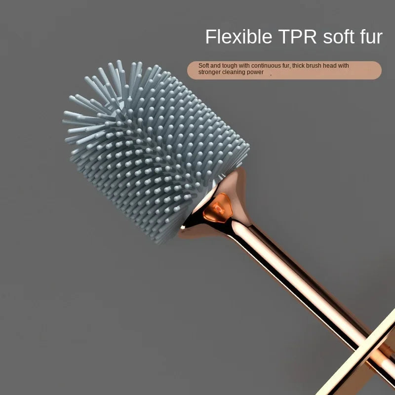 CleanFlex Toilet Brush Set | Wall-mounted without drilling | Deep cleaning with soft TPR bristles