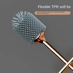 CleanFlex Toilet Brush Set | Wall-mounted without drilling | Deep cleaning with soft TPR bristles