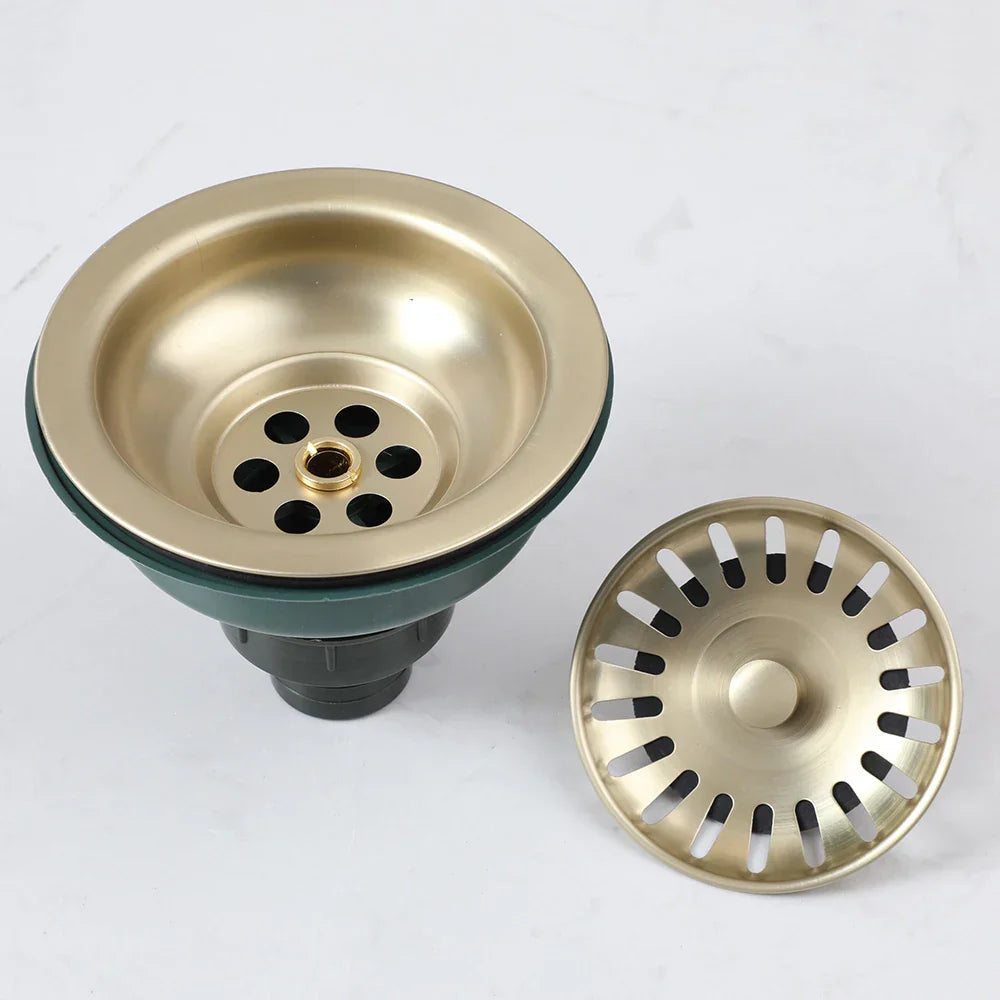 AquaGuard Stainless Steel Sink Strainer with Odor Filter – Pop-Up Stopper & Anti-Blocking Basket