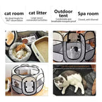 Pawvia Foldable Cat Tent | Portable Outdoor Enclosure for Cats & Small Dogs | Breathable & Washable | 72×72×45 cm