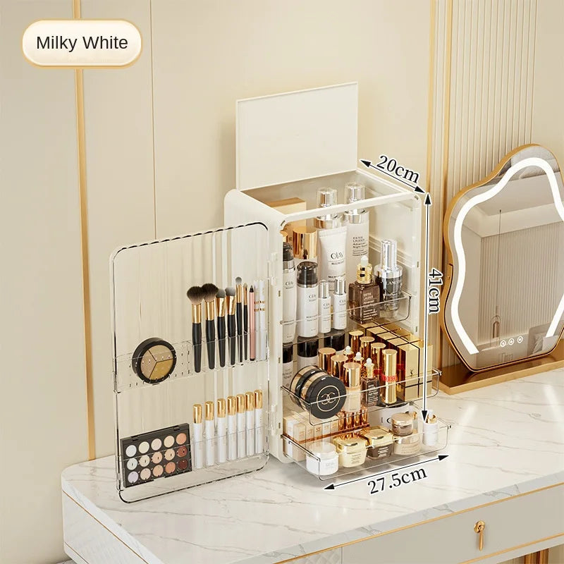 Luxo Luxury Makeup Storage Box – Dust-Proof Cosmetic Organiser with Magnetic Door