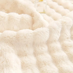 Plush Bubble-Textured Faux Rabbit Fur Sofa Slipcover - Non-Slip Couch Cushion Cover for Living Room
