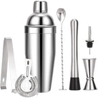 550 ml/750 ml Stainless Steel Cocktail Shaker Mixer Drink Bartender Set Bar Set Tools With Wine Rack Stand Tool for Birthday Gift