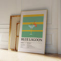 Blue Lagoon Cocktail Wall Art – Modern Minimalist Drink Decor
