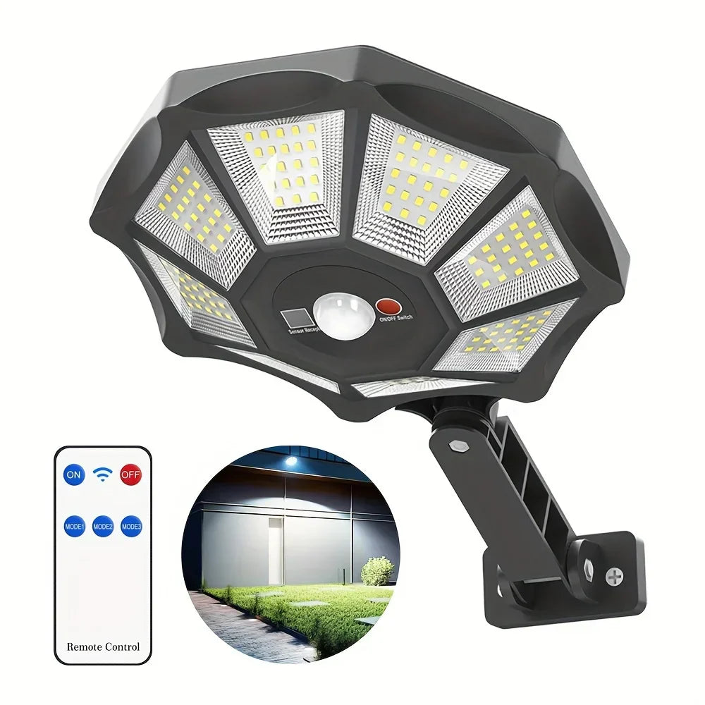 Lumiaro OctaBeam | 360° Solar lamp | 168 LEDs & motion sensor | With remote control