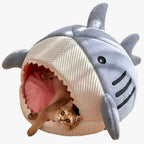 SoftBloom Shark Cat Bed – Cozy Hideaway for Indoor