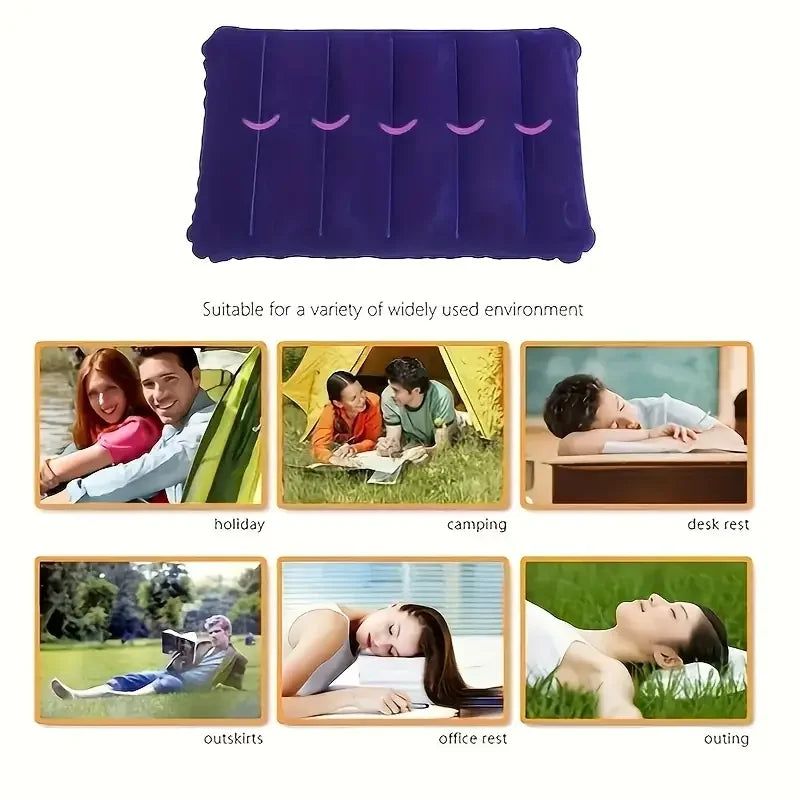 Napvoy Inflatable Travel Pillow | Foldable & Lightweight | 47×30 cm Comfort | For Camping & Air Travel