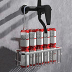 DuschGlanz AeroRack Hanging Shower Basket made of Aluminium | Rustproof Shower Shelf with Hooks | Large Capacity for Shampoo & Bath Accessories