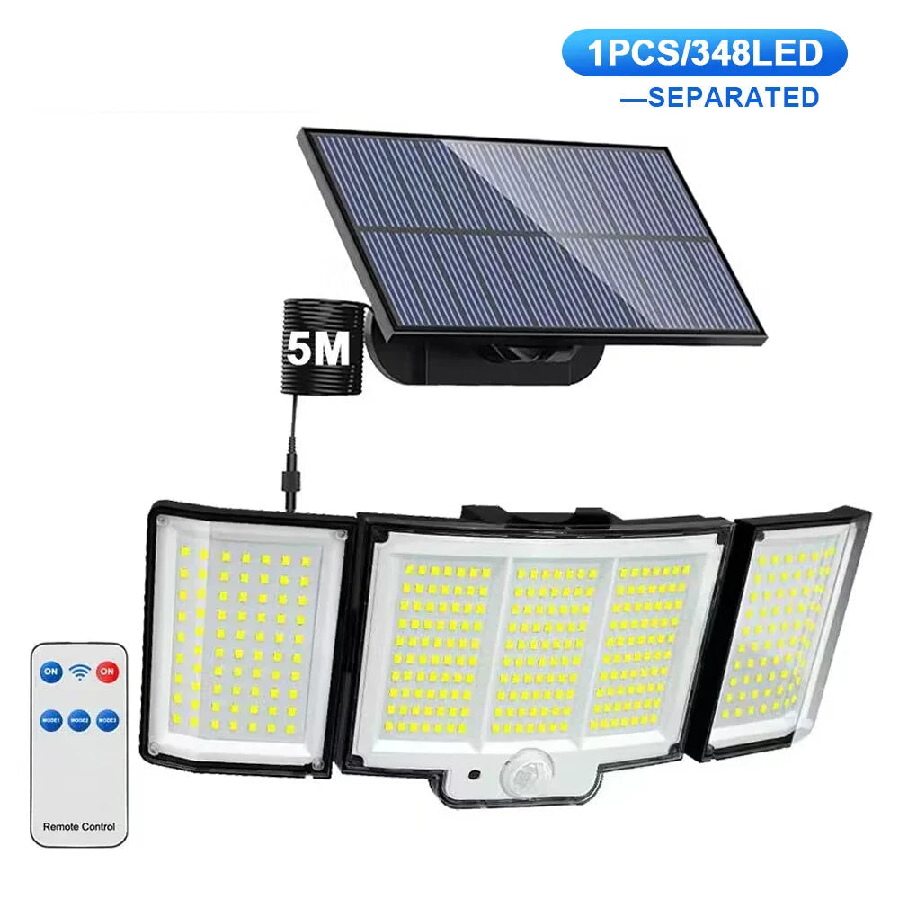 Solar Wall Light LumoGuard 318LED | Motion Sensor & 3 Lighting Modes | IP65 Waterproof for Garden, Terrace & Fence