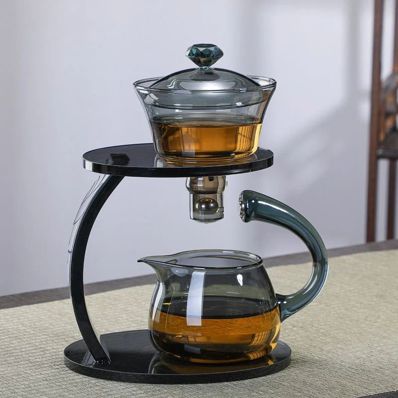 Smooth Arch Glass Magnetic Teapot Set