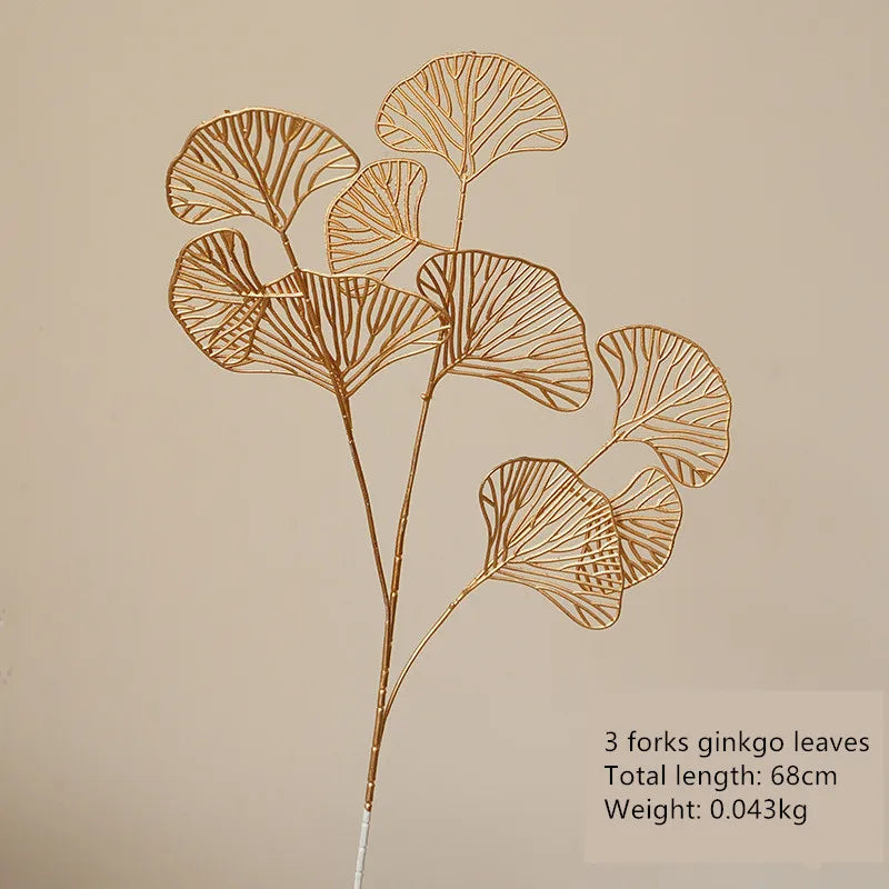 Decorative Flower Gold Series | Palm Leaf, Ginkgo & Eucalyptus | Artificial Flower 67–84 cm | Wedding & Christmas