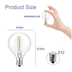 G40 bulbs, E12, 5 V, 110 V, 220 V, 1 W, plastic globe bulbs, string lights, for indoor and outdoor use, terrace, home, garden, decoration, warm white