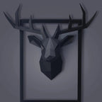 3D-Deer Head Sculpture, geometric resin, animal deer head wall decoration, modern home decor, luxurious decorative wall decor