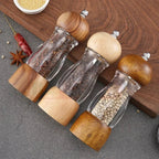 Pepper mill and salt mill set made of wood and glass – Stylish spice mills for the kitchen