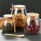 Premium Glass Airtight Canister with Sealed Lid for Kitchen Storage