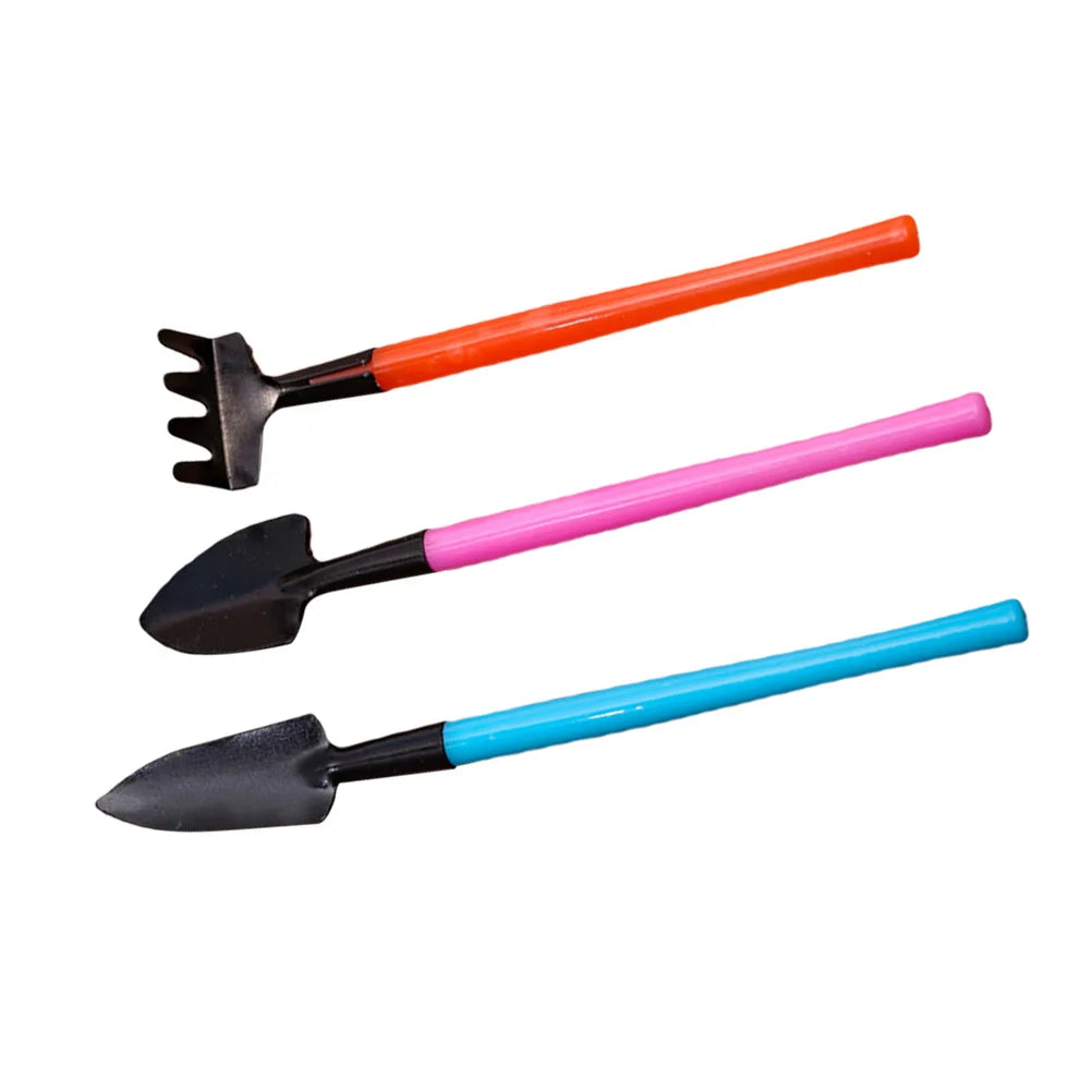 Florinita 3-piece Mini Garden Tool Set | Hand Trowel, Rake & Shovel | For Houseplants & Bonsai | 22 cm Length