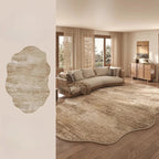 Irregular Plush Rug Light Luxury Washable for Bedroom and Living Room