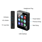 Portable Bluetooth MP3 Player with HiFi Stereo, Mini MP4 Video Playback, LED Screen and Voice Recording