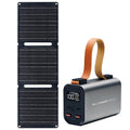 Solar Powerbank VoltForge PB100 Set | 24,000mAh | 100W Fast Charging | Foldable 21W Solar Panel | For Laptop, Smartphone & Outdoor