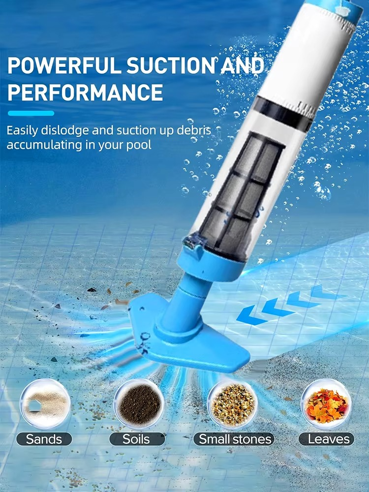 Cordless Rechargeable Pool Vacuum Cleaner with 3-in-1 Cleaning Function